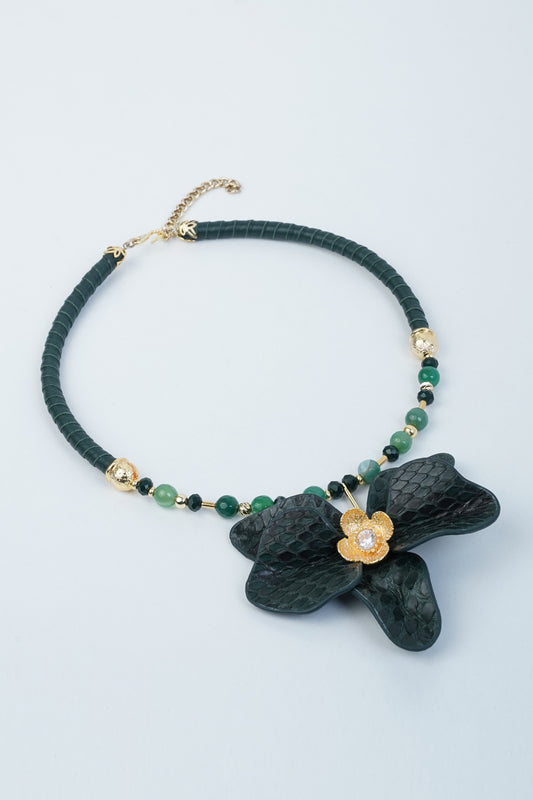Orchid Necklace Emerald Green